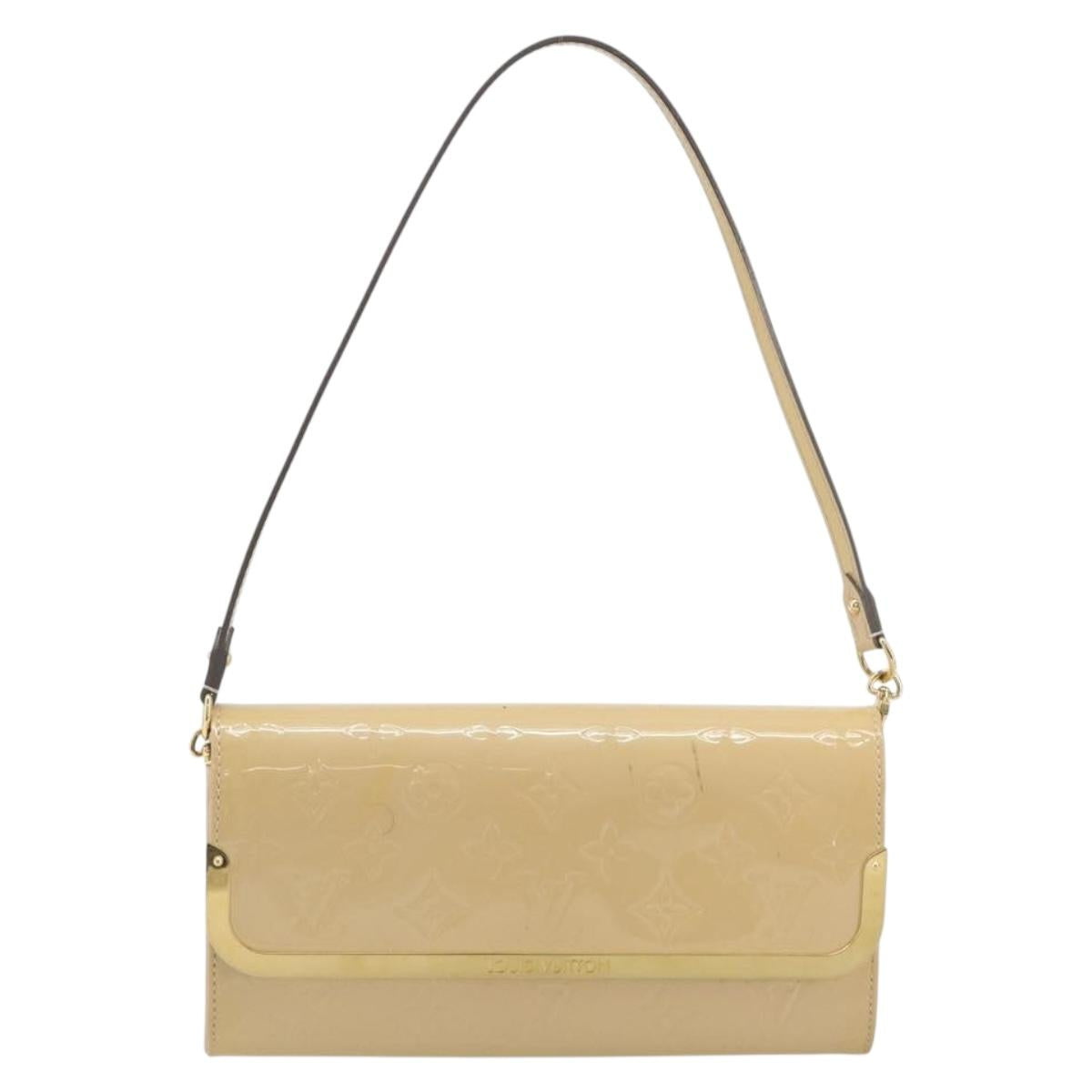 LOUIS VUITTON Monogram Vernis Rossmore MM Beige Poodle M91757 LV Auth 194227A