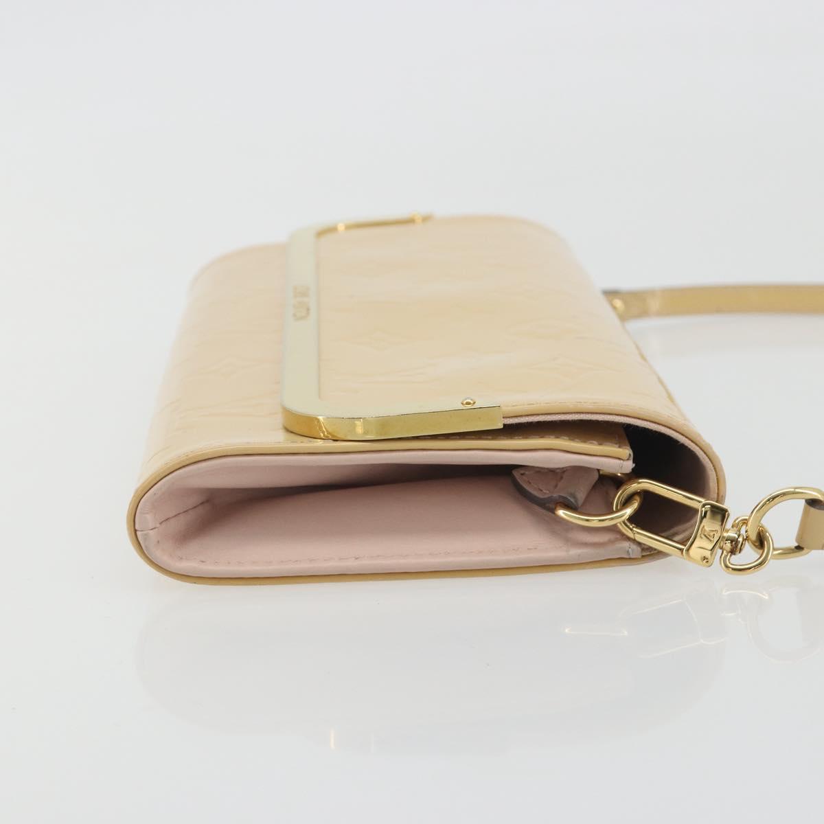 LOUIS VUITTON Monogram Vernis Rossmore MM Beige Poodle M91757 LV Auth 194227A