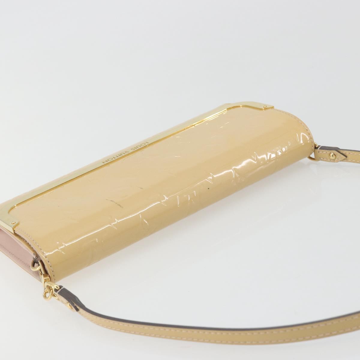 LOUIS VUITTON Monogram Vernis Rossmore MM Beige Poodle M91757 LV Auth 194227A