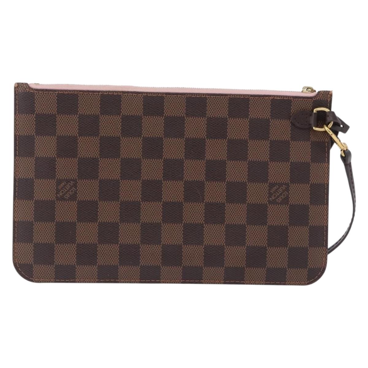 LOUIS VUITTON Damier Ebene Neverfull MM Pouch LV Auth 194228A