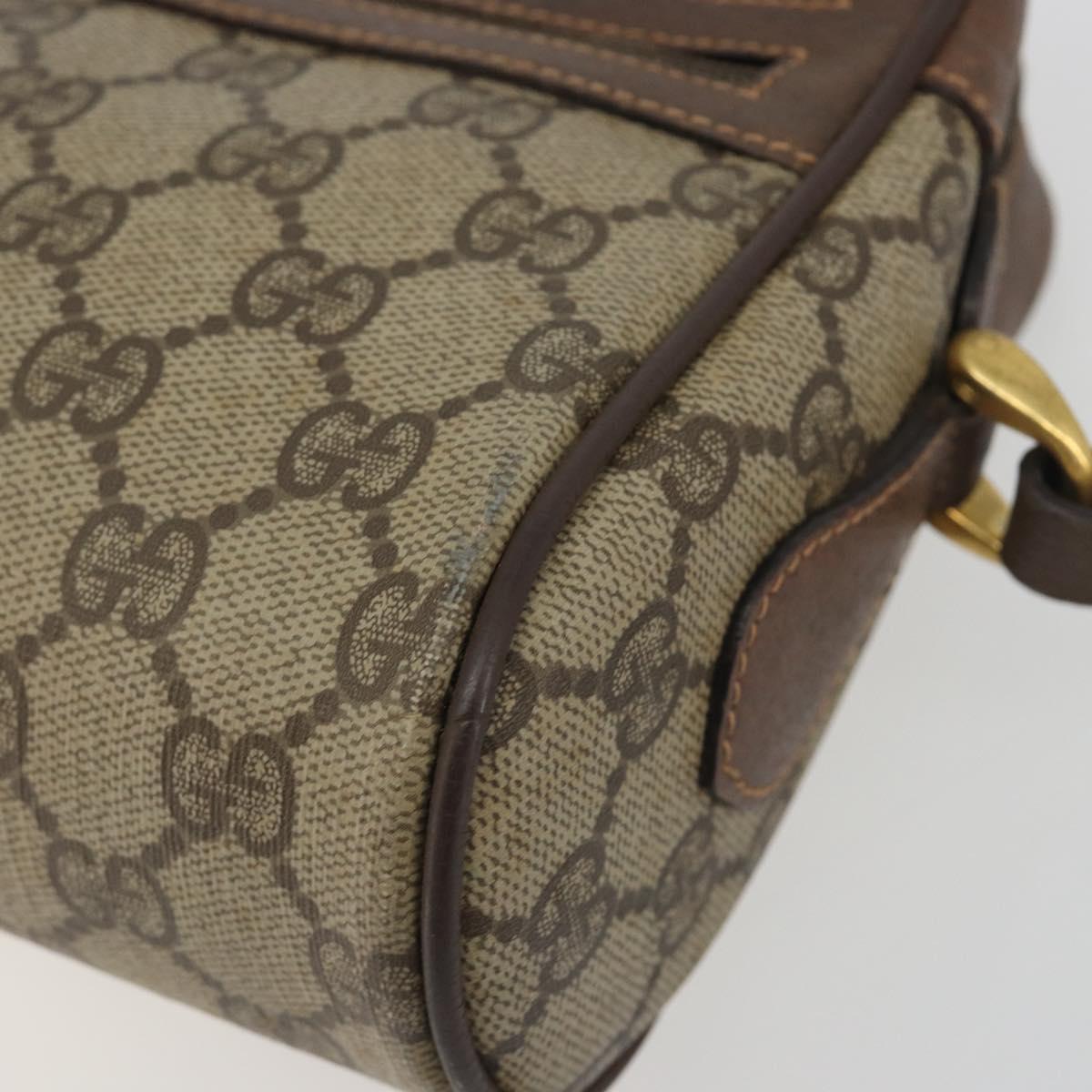 GUCCI GG Supreme Web Sherry Line Shoulder Bag PVC Beige Gold Tone Auth 194229