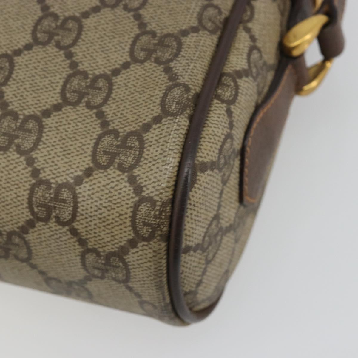 GUCCI GG Supreme Web Sherry Line Shoulder Bag PVC Beige Gold Tone Auth 194229
