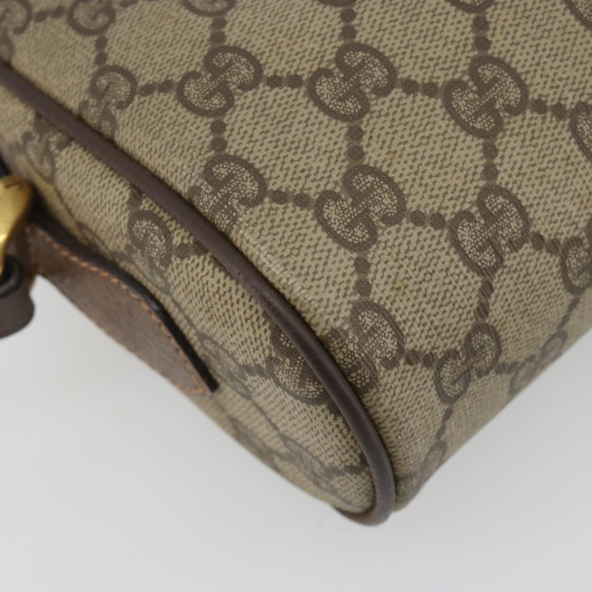 GUCCI GG Supreme Web Sherry Line Shoulder Bag PVC Beige Gold Tone Auth 194229