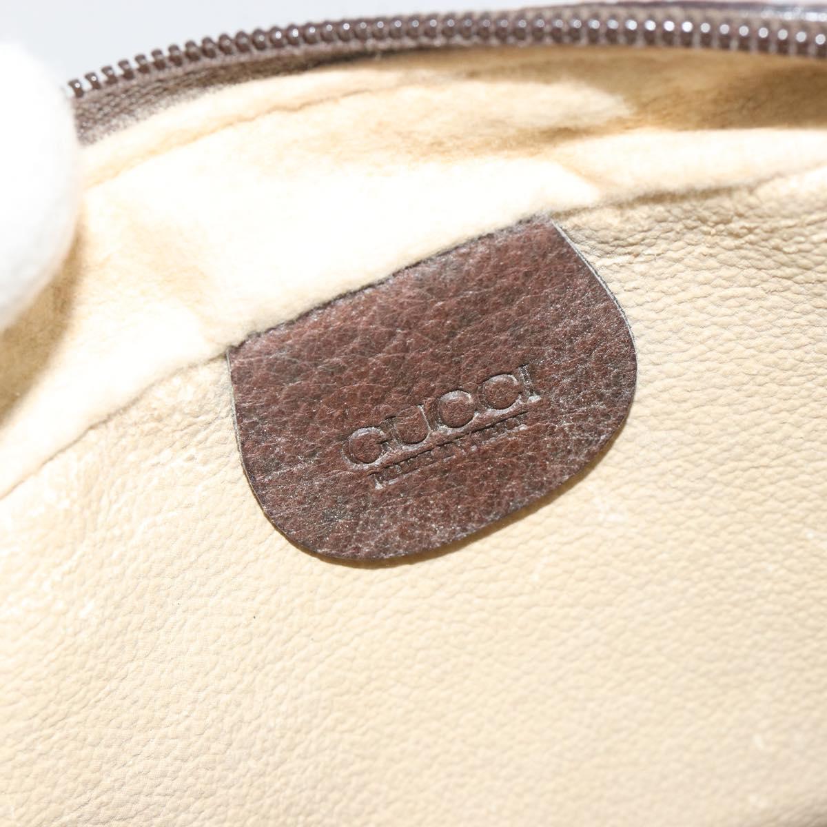 GUCCI GG Supreme Web Sherry Line Shoulder Bag PVC Beige Gold Tone Auth 194229