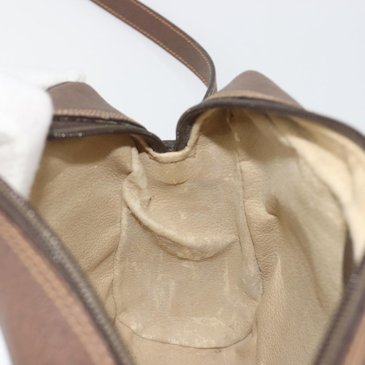 GUCCI GG Supreme Web Sherry Line Shoulder Bag PVC Beige Gold Tone Auth 194229