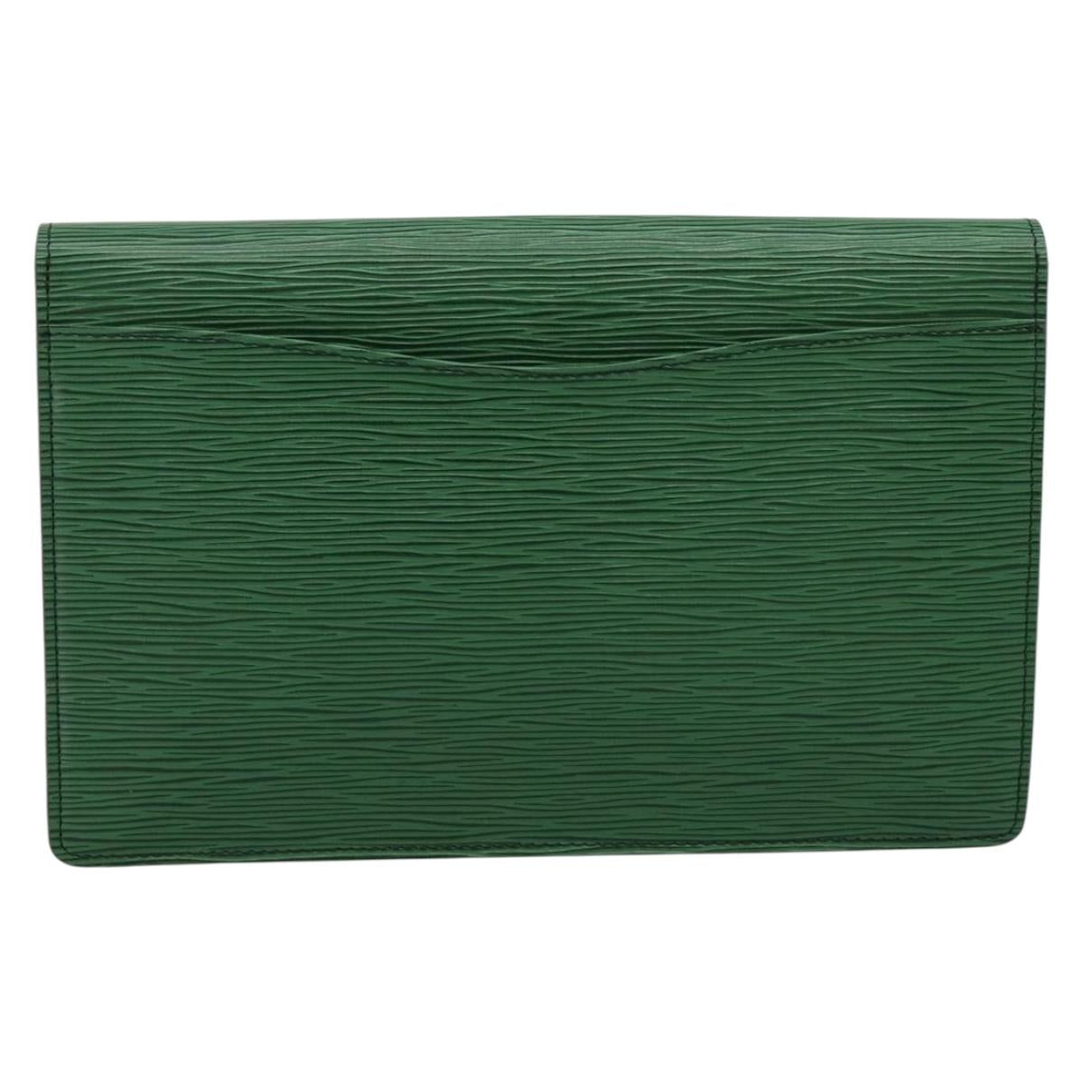 LOUIS VUITTON Epi Montaigne 27 Clutch Bag Green M52654 LV Auth 194230A