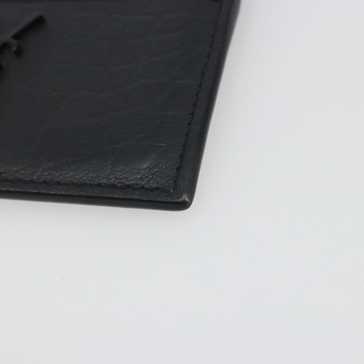 SAINT LAURENT Card Case Leather Black 485631 Auth 194237M
