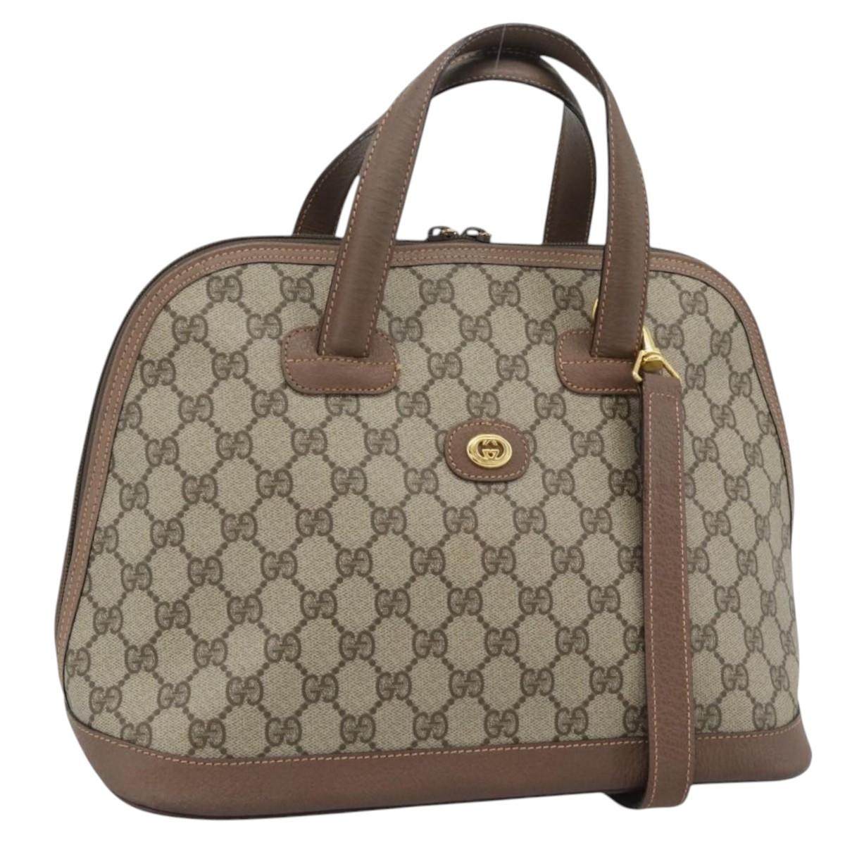GUCCI GG Supreme Shoulder Bag PVC 2way Beige Gold 000 123 6004 Auth 194241