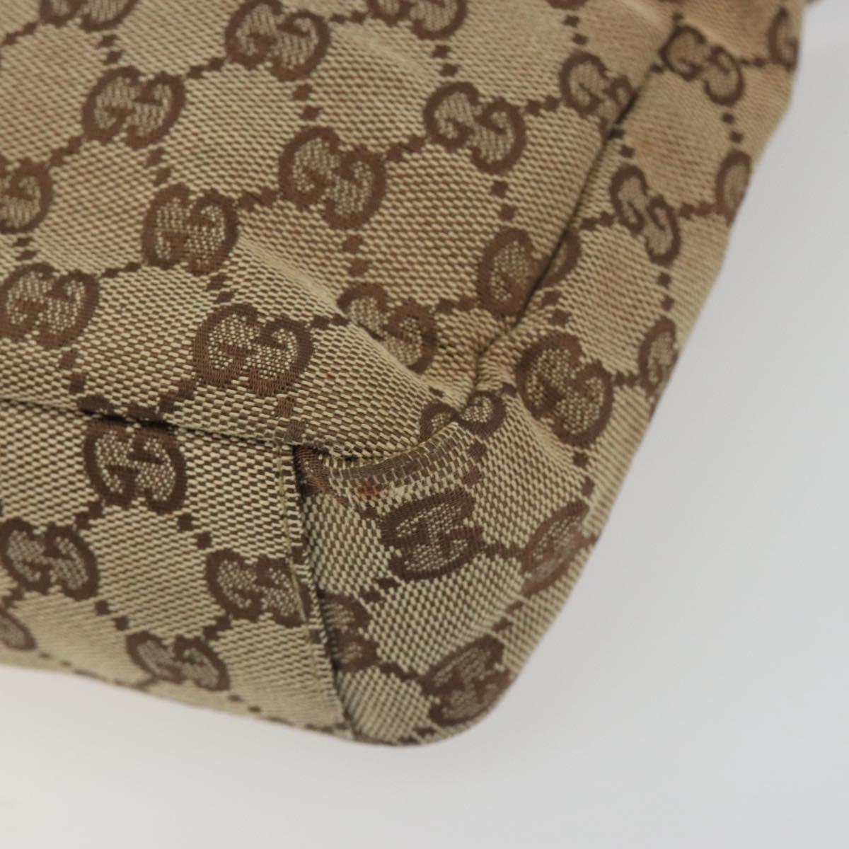 GUCCI GG Canvas Shoulder Bag Beige Silver 35098 Auth 194248
