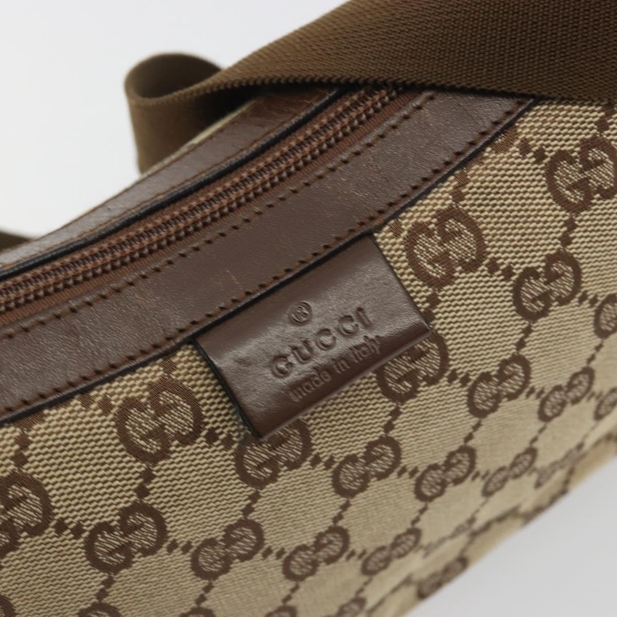GUCCI GG Canvas Shoulder Bag Beige Silver 35098 Auth 194248