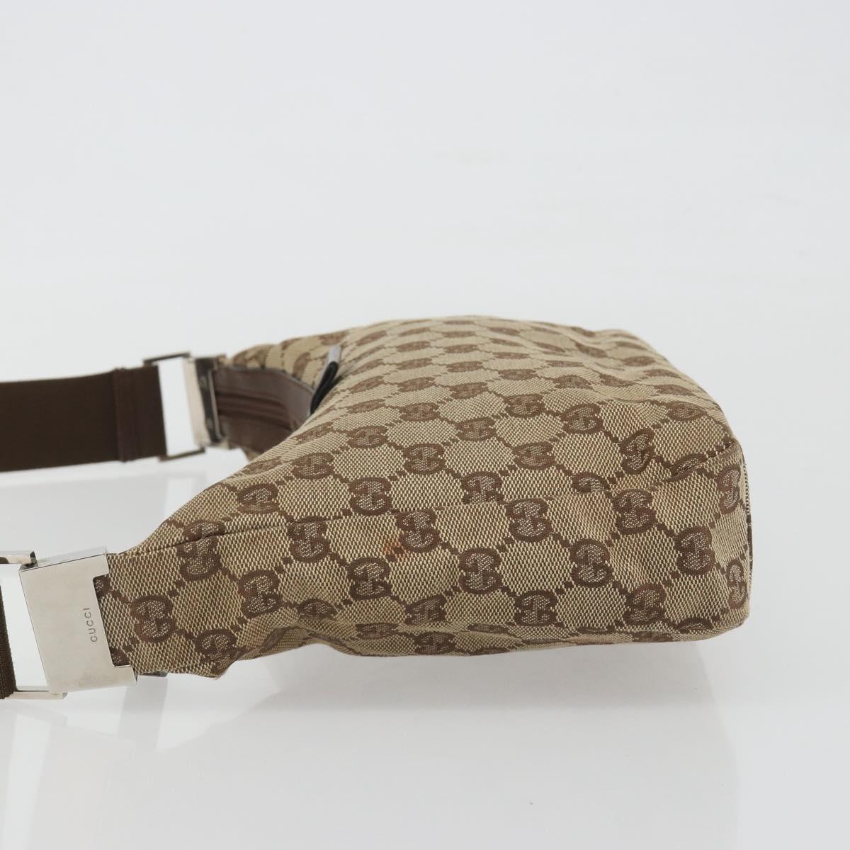 GUCCI GG Canvas Shoulder Bag Beige Silver 35098 Auth 194248
