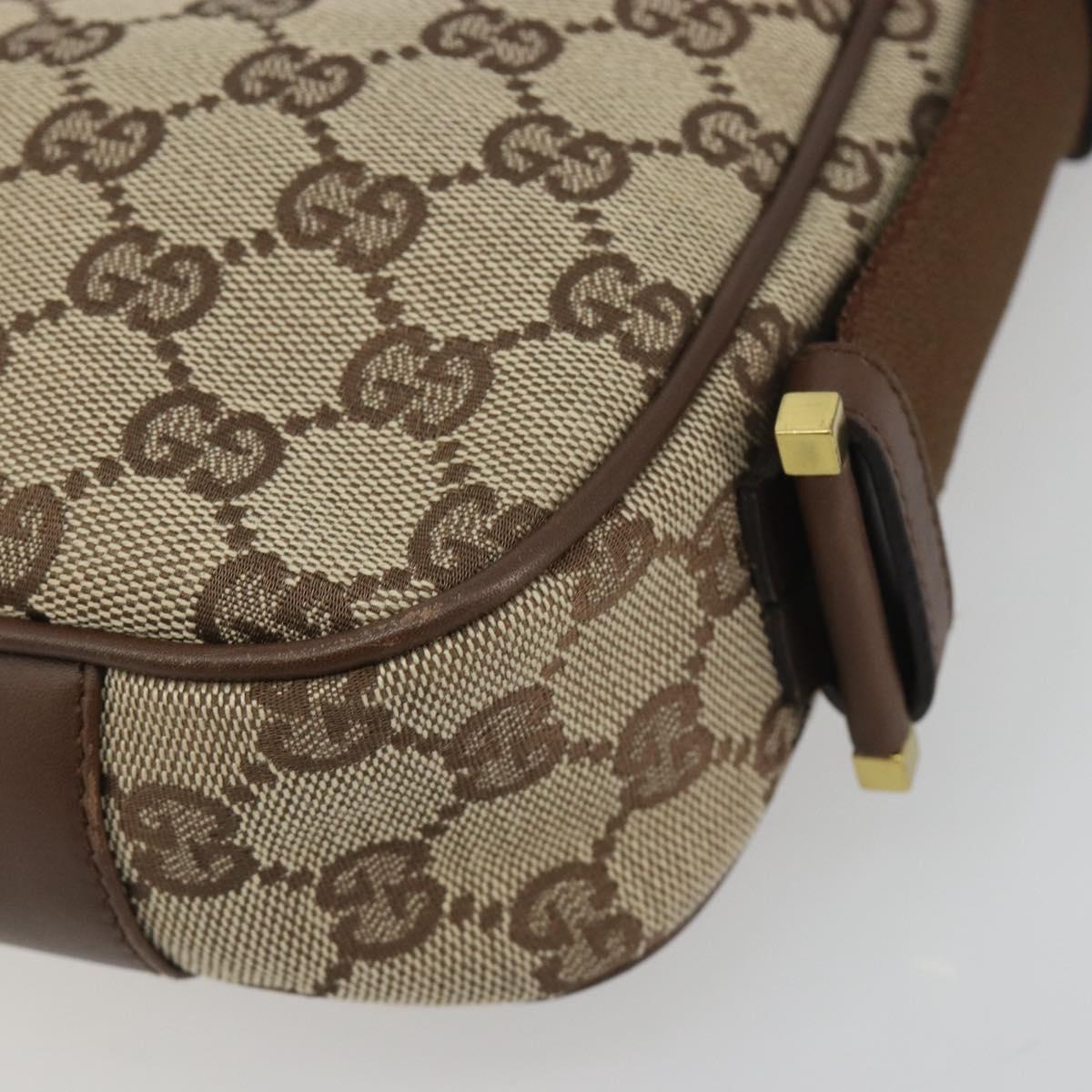 GUCCI GG Canvas Shoulder Bag Beige Gold 92736 Auth 194249V