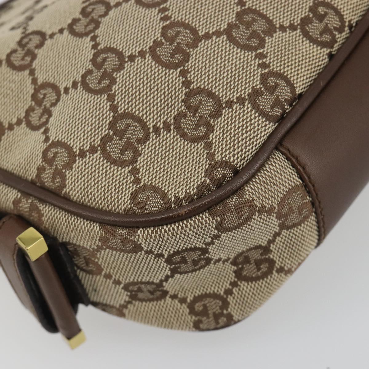 GUCCI GG Canvas Shoulder Bag Beige Gold 92736 Auth 194249V