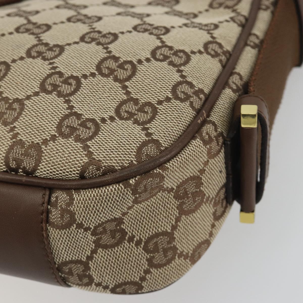 GUCCI GG Canvas Shoulder Bag Beige Gold 92736 Auth 194249V