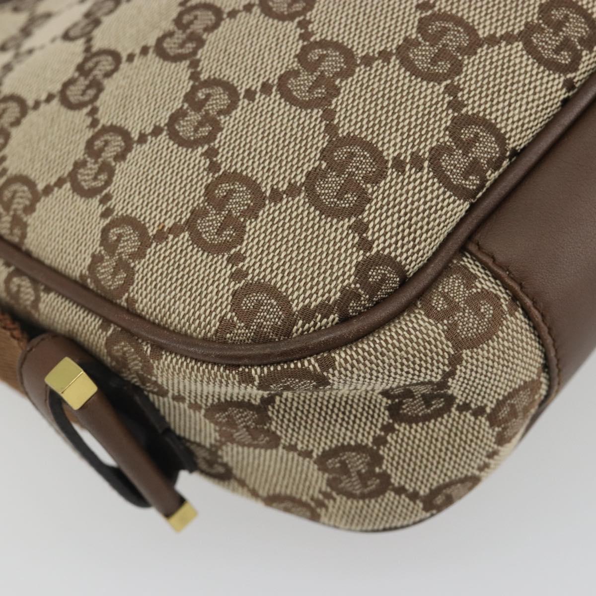 GUCCI GG Canvas Shoulder Bag Beige Gold 92736 Auth 194249V