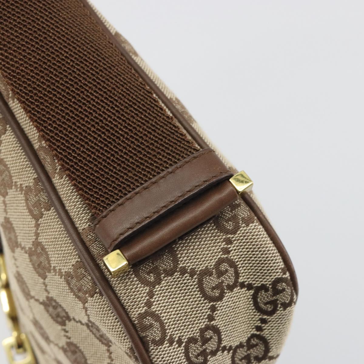 GUCCI GG Canvas Shoulder Bag Beige Gold 92736 Auth 194249V