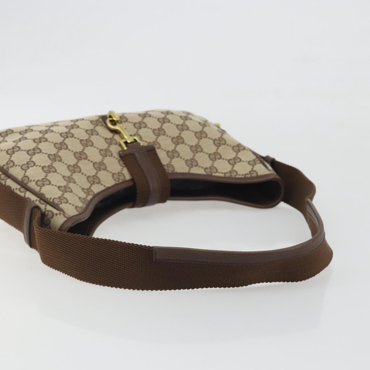GUCCI GG Canvas Shoulder Bag Beige Gold 92736 Auth 194249V