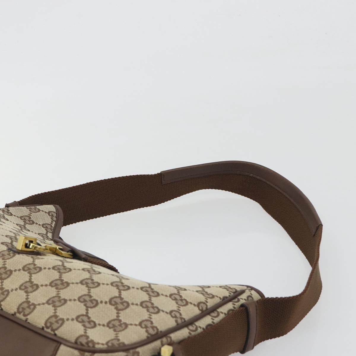 GUCCI GG Canvas Shoulder Bag Beige Gold 92736 Auth 194249V