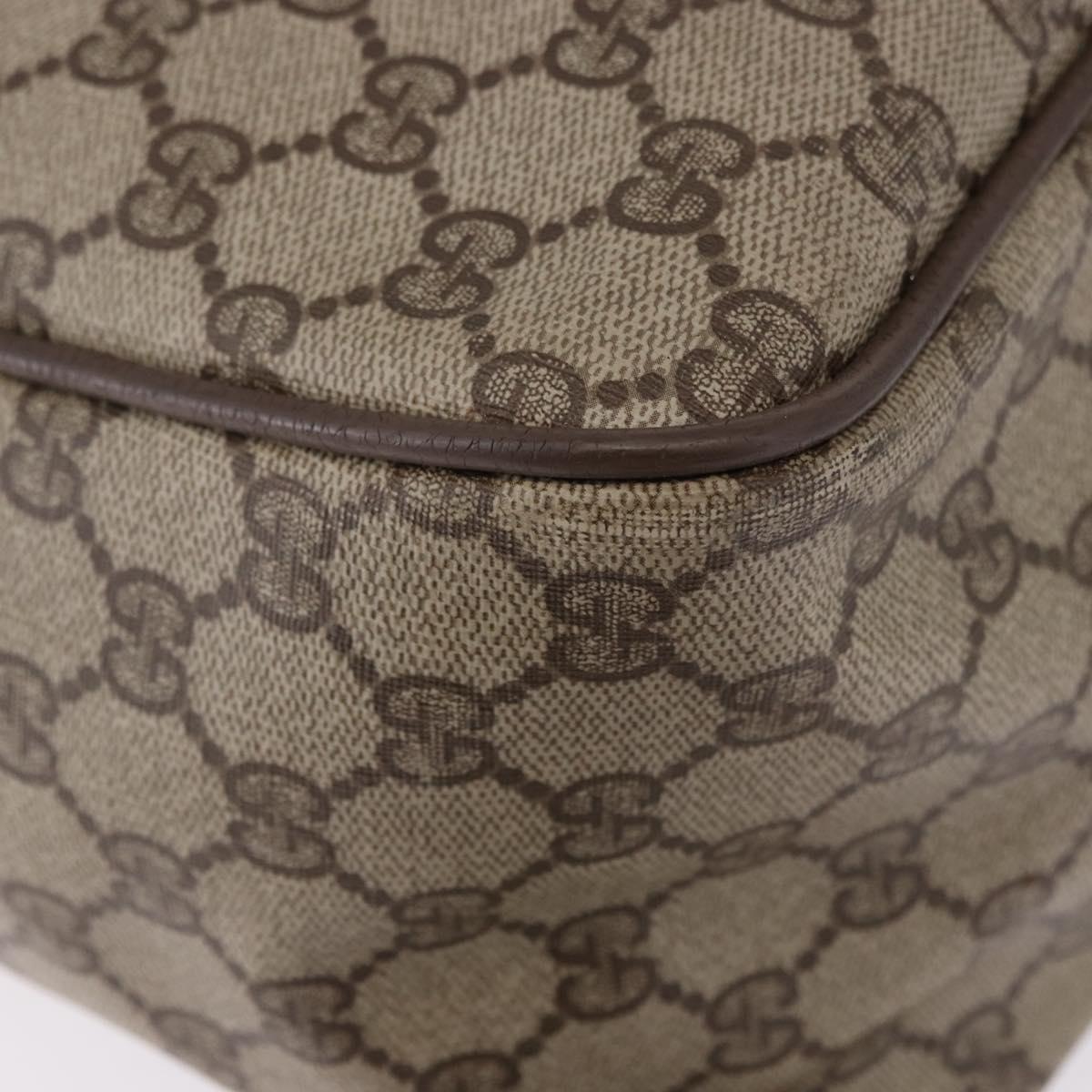GUCCI GG Supreme Web Sherry Line Hand Bag PVC Beige Gold 39 02 041 Auth 194253