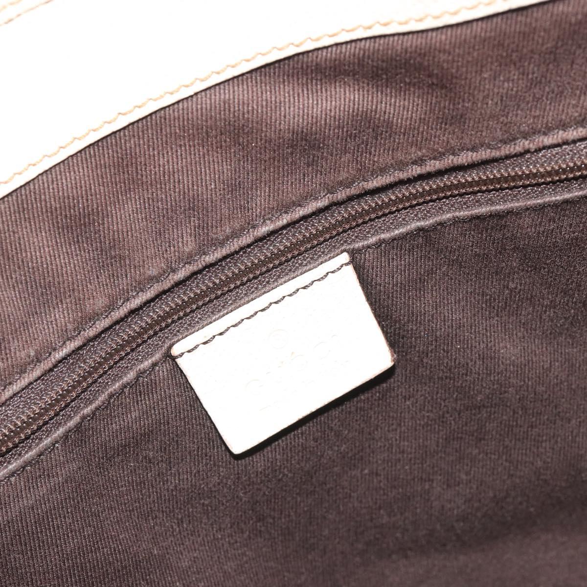 GUCCI GG Canvas Hand Bag Beige Silver 113019 Auth 194256
