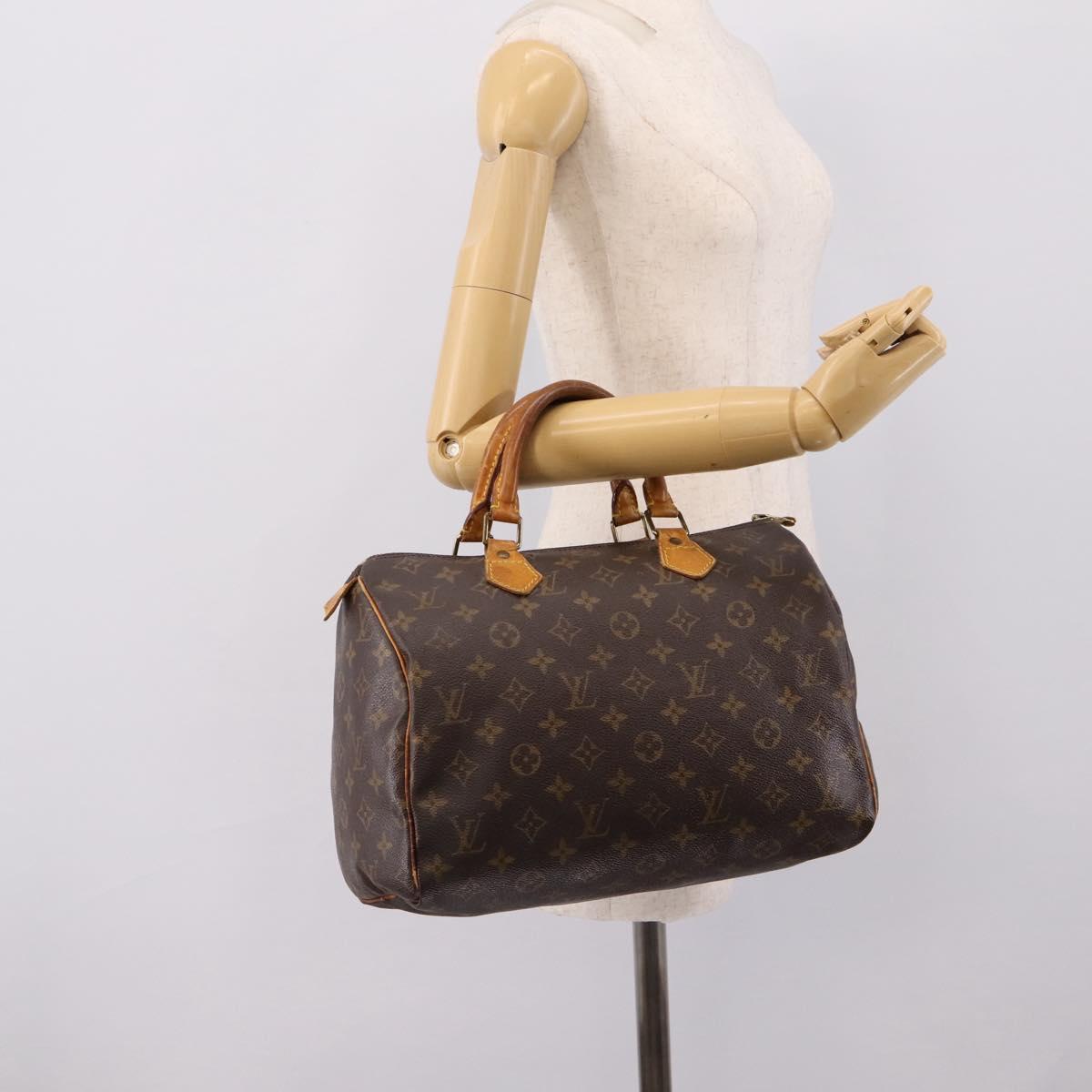 LOUIS VUITTON Monogram Speedy 30 Hand Bag M41526 LV Auth 194257
