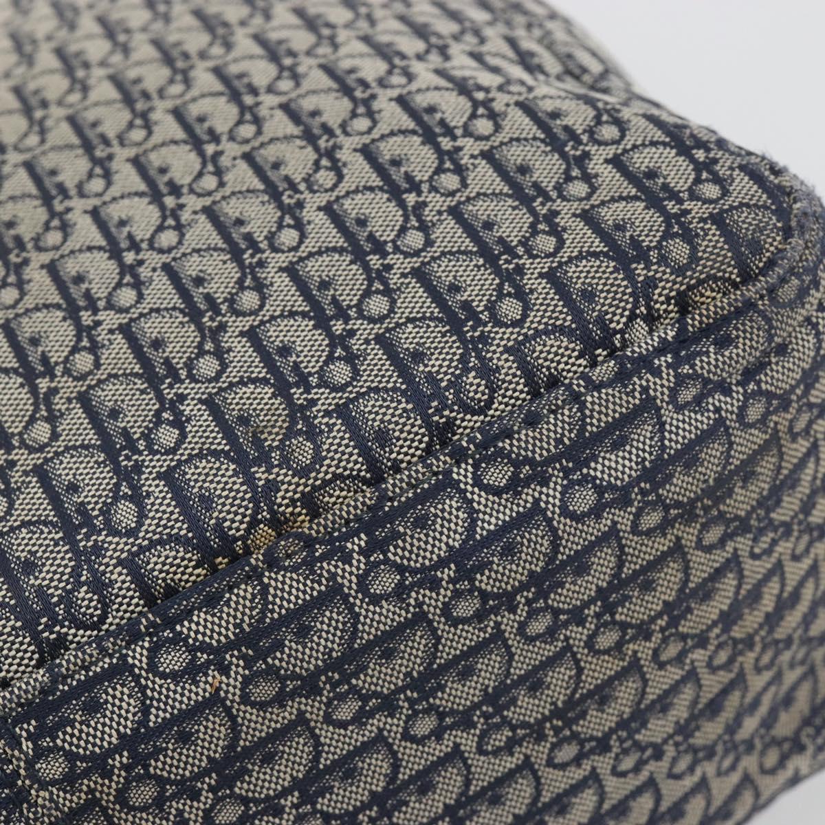 Christian Dior Trotter Canvas Tote Bag Navy Silver Auth 194263