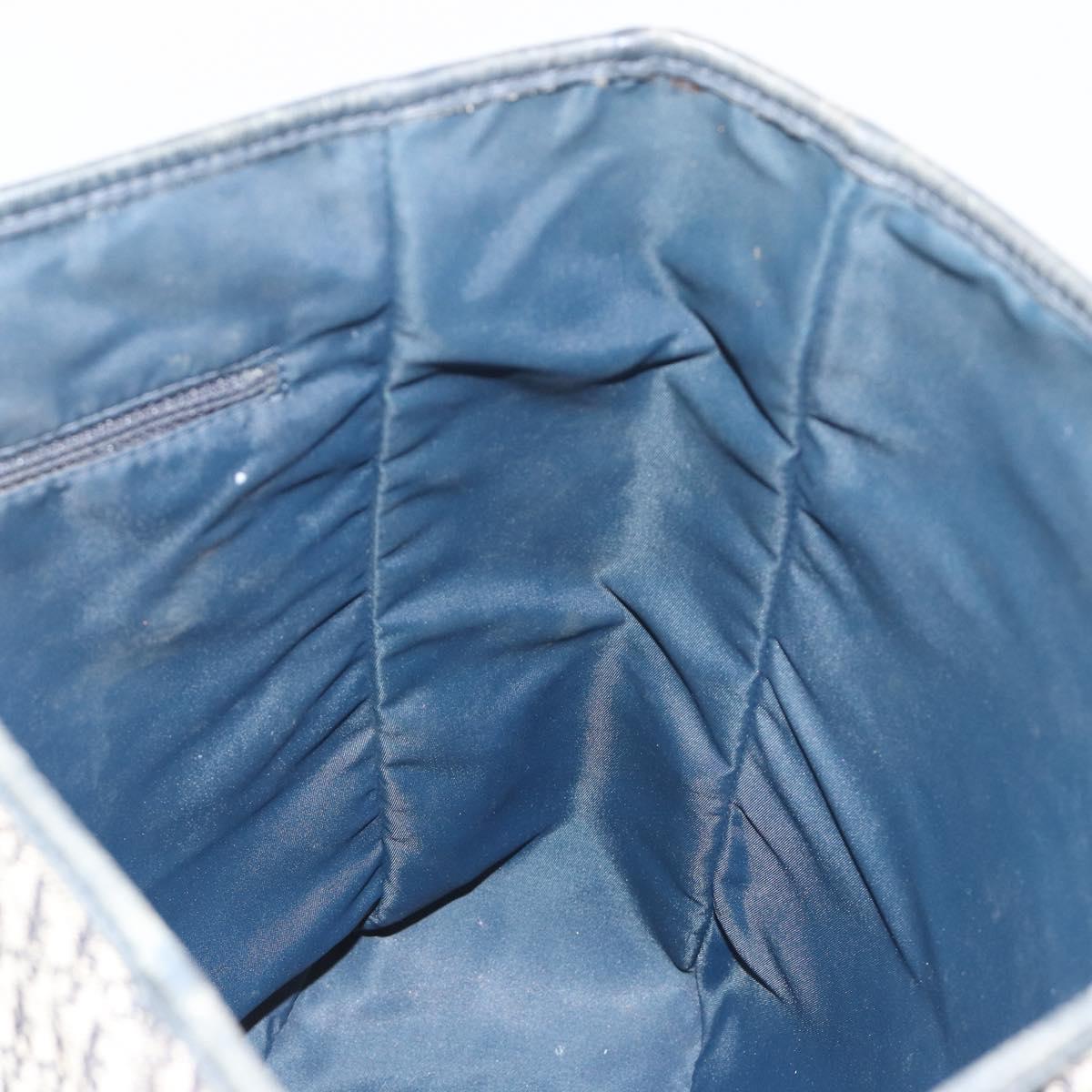 Christian Dior Trotter Canvas Tote Bag Navy Silver Auth 194263