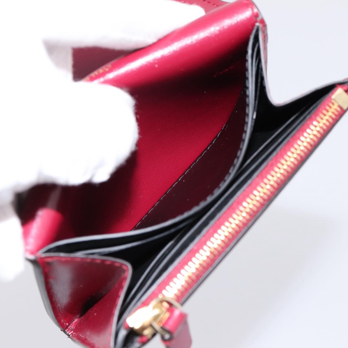 CARTIER PANTHERE Coin Purse Leather Bordeaux Gold Tone Auth 194267M