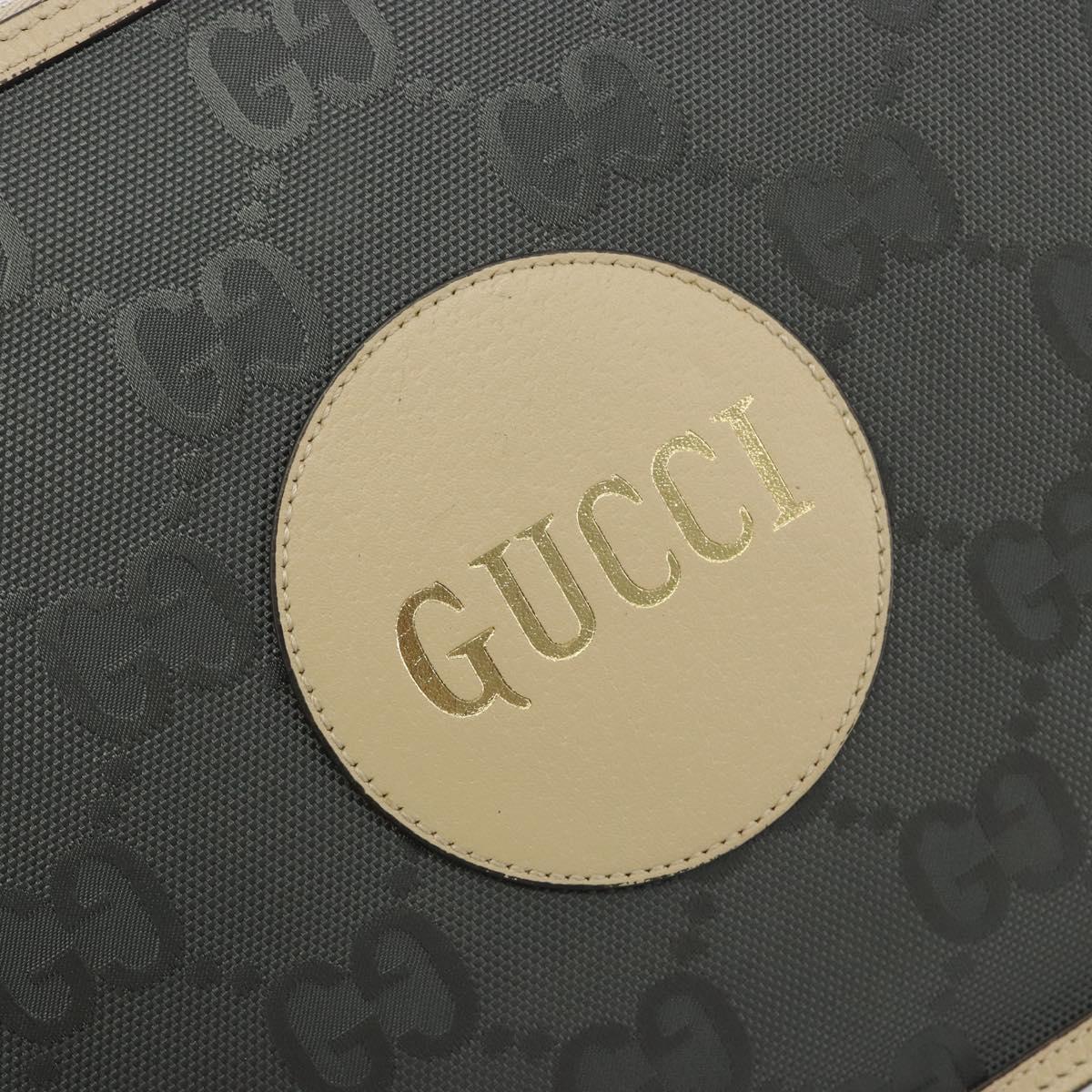 GUCCI GG Emboss Clutch Bag Canvas Gray Silver 625598 525040 Auth 194270A
