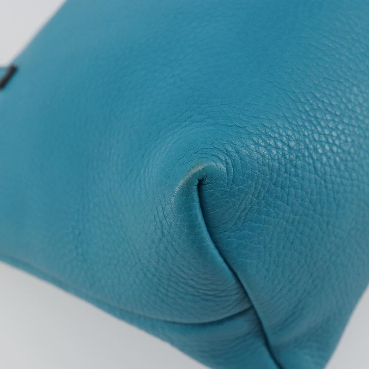 GUCCI Soho Hand Bag Leather Blue Silver 340618 Auth 194286A