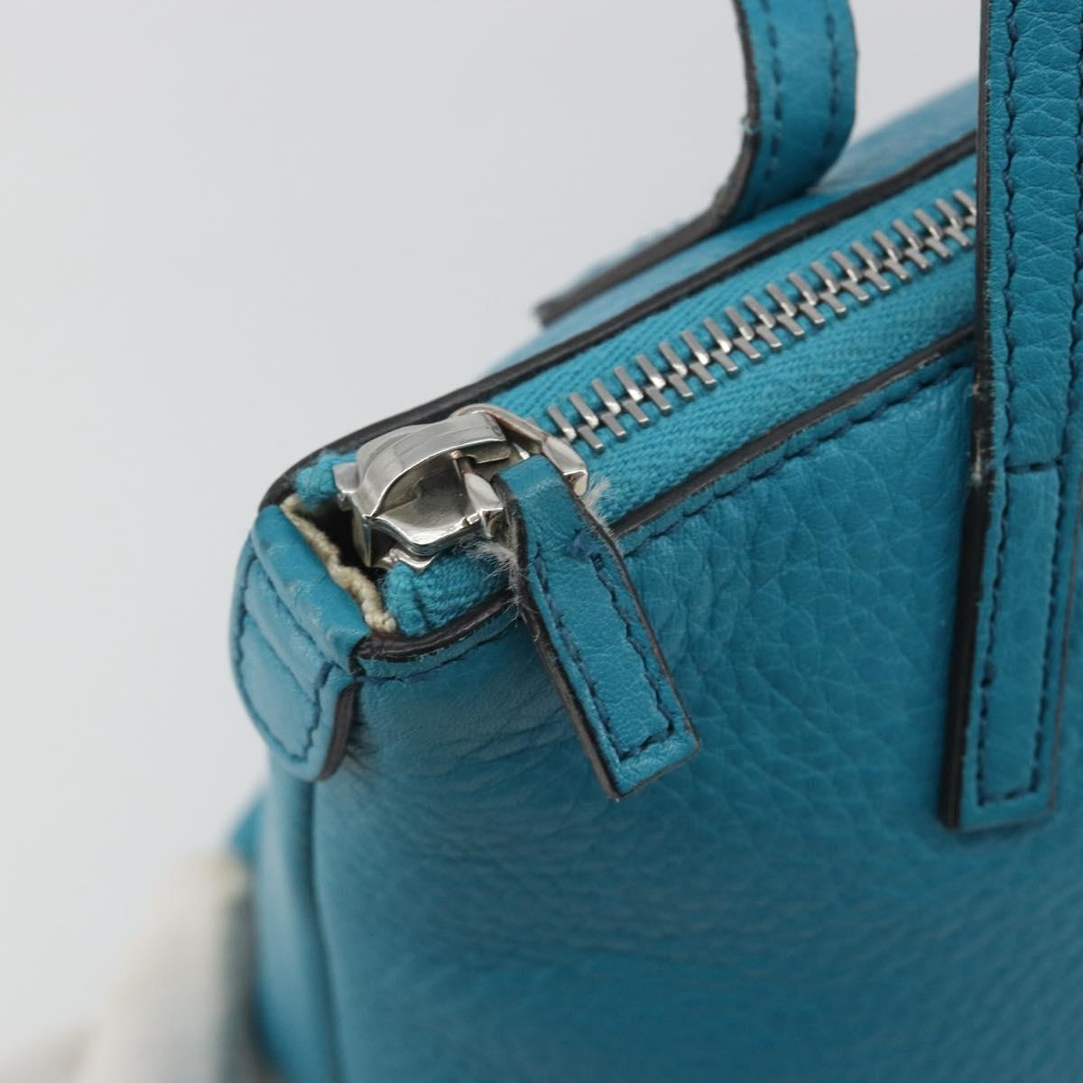 GUCCI Soho Hand Bag Leather Blue Silver 340618 Auth 194286A