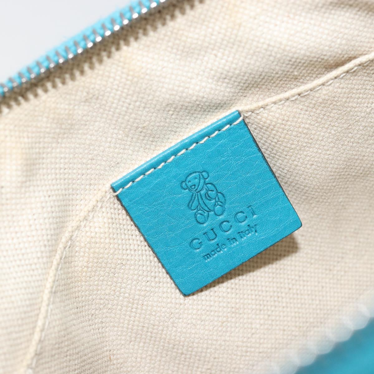 GUCCI Soho Hand Bag Leather Blue Silver 340618 Auth 194286A