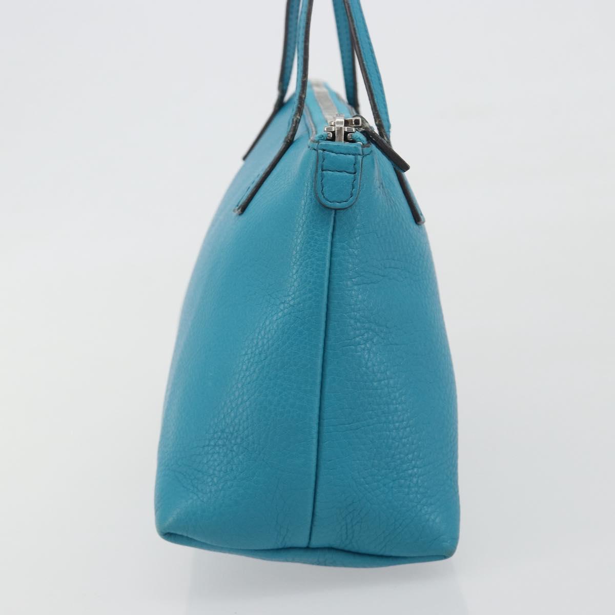 GUCCI Soho Hand Bag Leather Blue Silver 340618 Auth 194286A