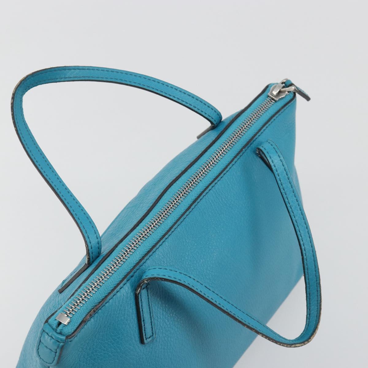 GUCCI Soho Hand Bag Leather Blue Silver 340618 Auth 194286A