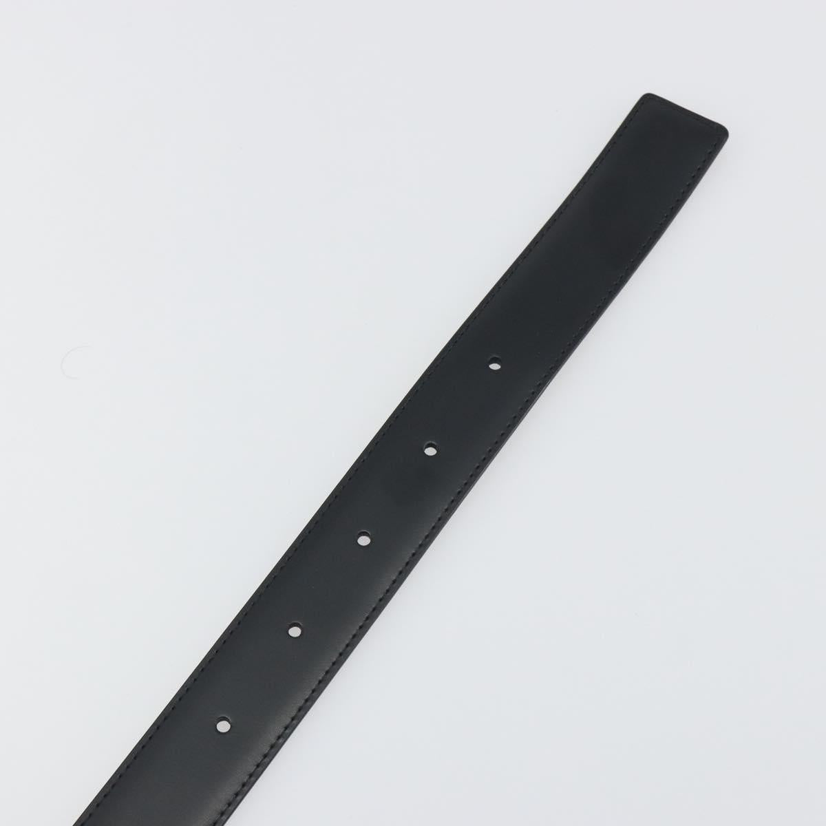 Salvatore Ferragamo Gancini Belt Leather 43.3"" Black Silver Auth 194287A