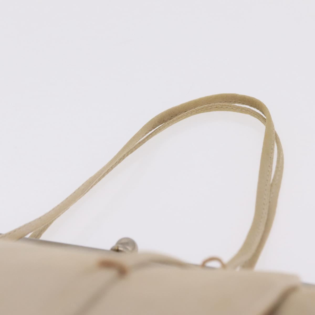 PRADA Pouch Hand Bag Nylon Satin 3 Set Beige Brown Auth 194289