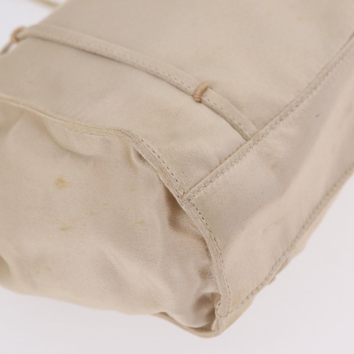 PRADA Pouch Hand Bag Nylon Satin 3 Set Beige Brown Auth 194289