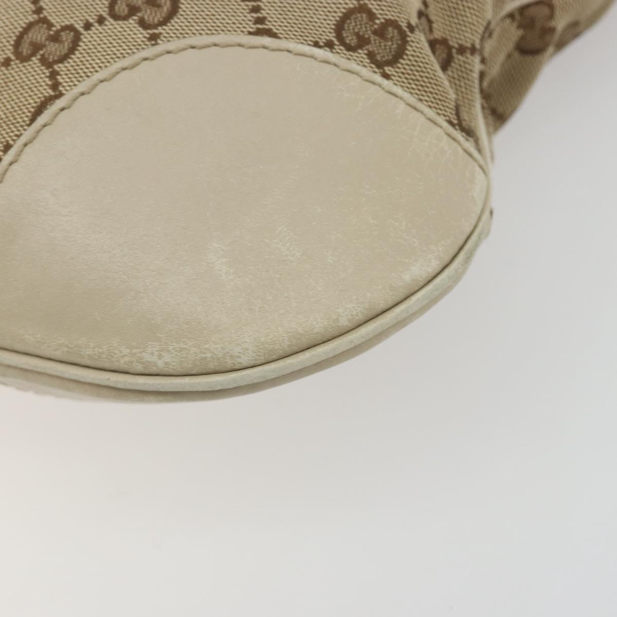 GUCCI GG Canvas Web Sherry Line Shoulder Bag Beige Gold 257065 Auth 194292