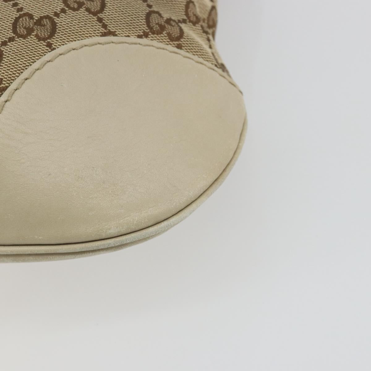 GUCCI GG Canvas Web Sherry Line Shoulder Bag Beige Gold 257065 Auth 194292
