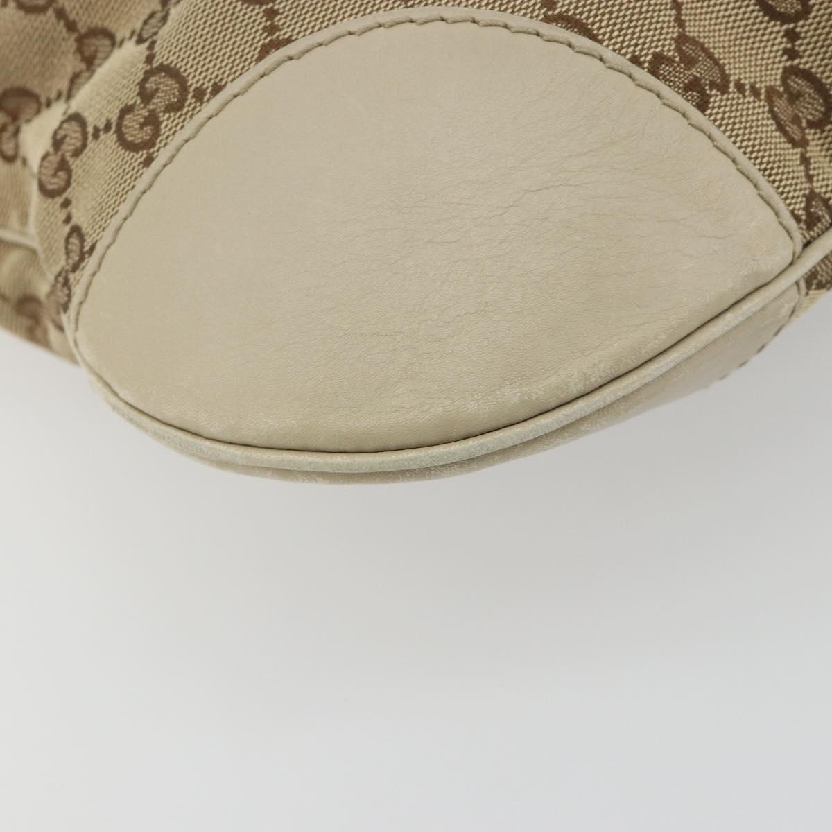 GUCCI GG Canvas Web Sherry Line Shoulder Bag Beige Gold 257065 Auth 194292