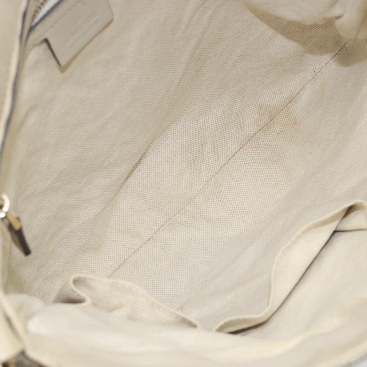 GUCCI GG Canvas Web Sherry Line Shoulder Bag Beige Gold 257065 Auth 194292
