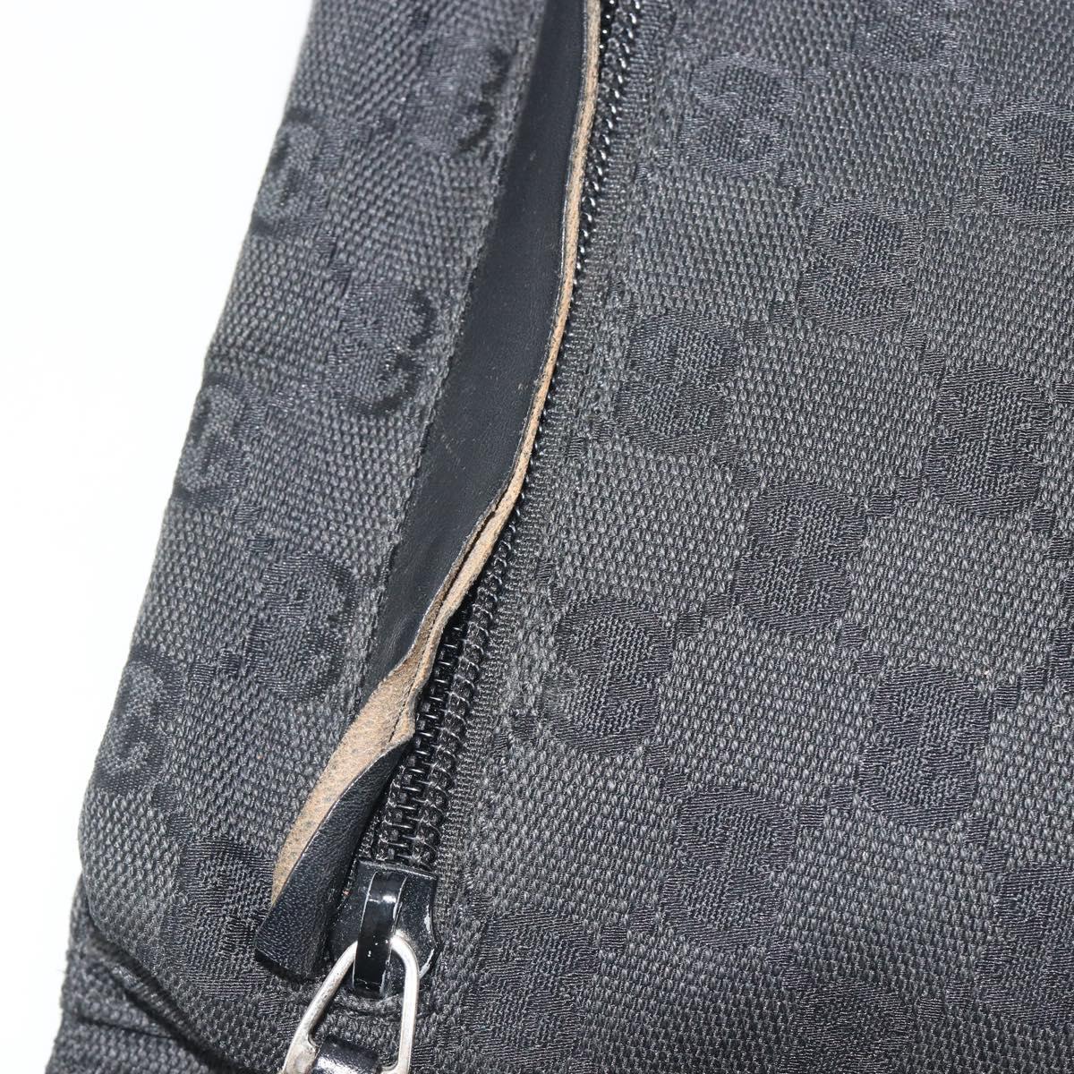 GUCCI GG Canvas Waist Bag Black Silver 28566 Auth 194295