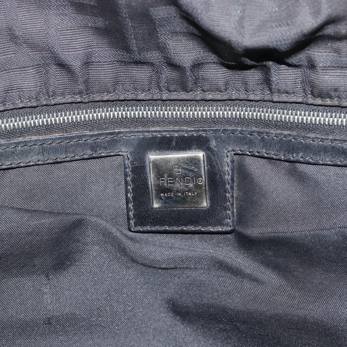 FENDI Zucca Canvas Tote Bag Black Silver Auth 194305