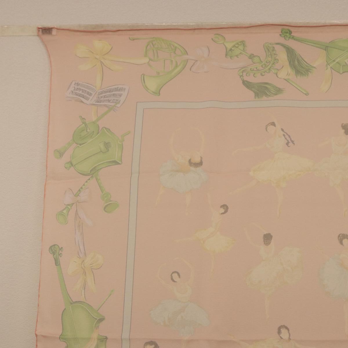 HERMES Carre 90 Scarf ”LES DANSEUSES” Silk Pink Auth 194306M