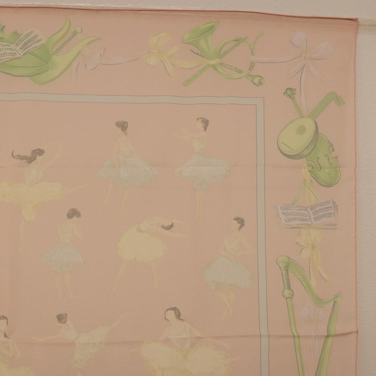 HERMES Carre 90 Scarf ”LES DANSEUSES” Silk Pink Auth 194306M