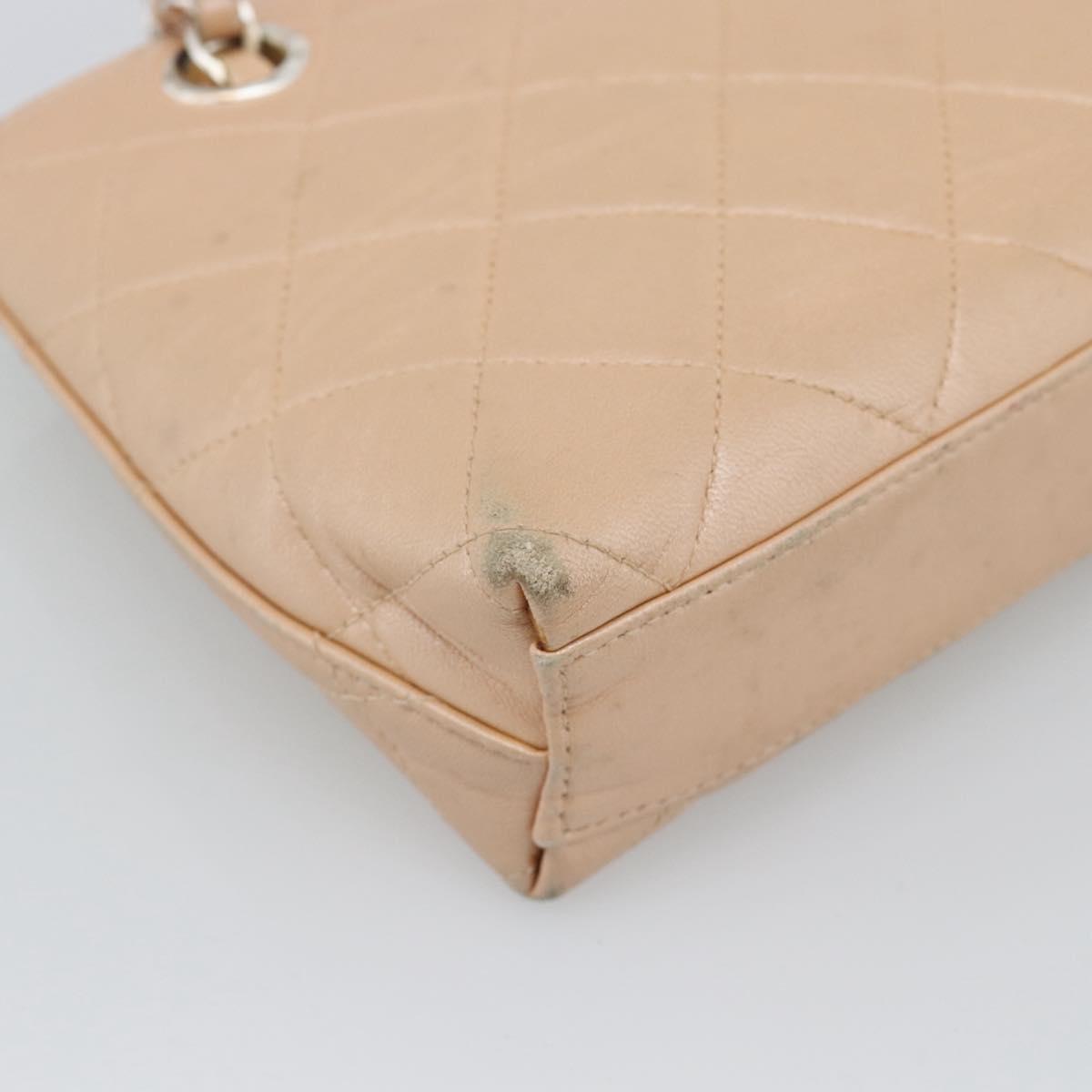 CHANEL Matelasse Chain Hand Bag Lamb Skin Pink Silver CC Auth 194311A