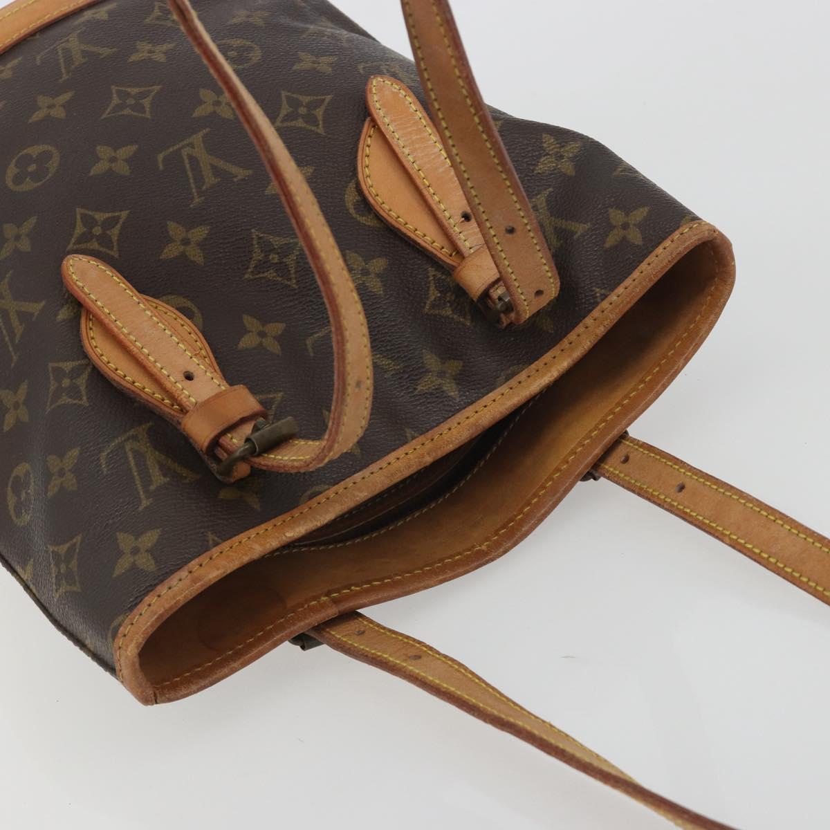 LOUIS VUITTON Monogram Bucket PM Shoulder Bag M42238 LV Auth 194314