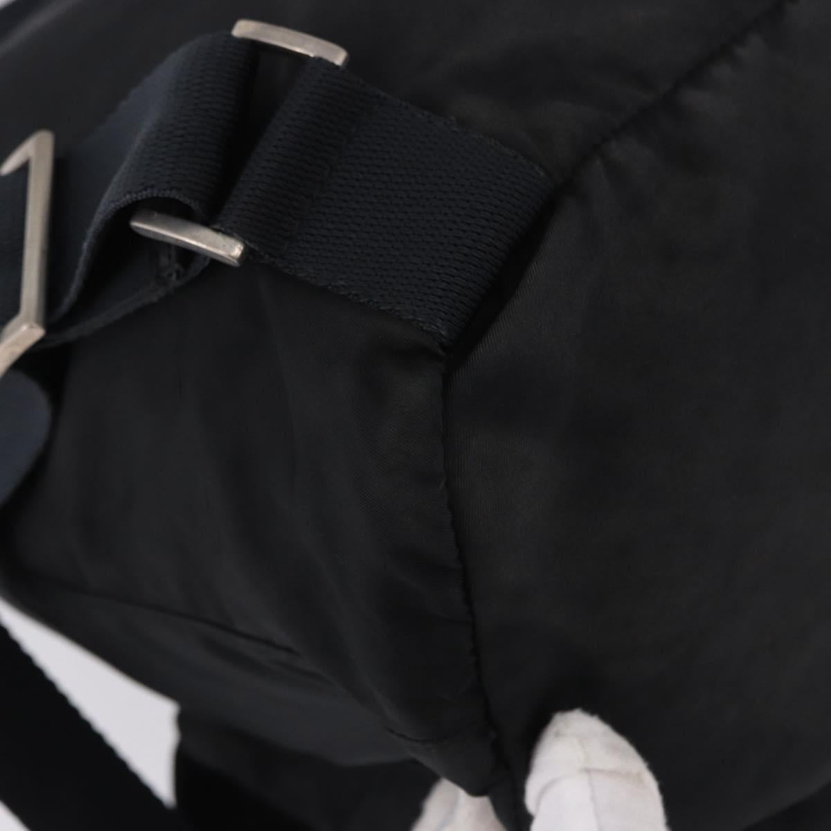 PRADA Backpack Nylon Black Silver Auth 194322