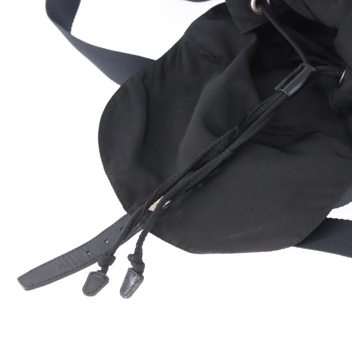 PRADA Backpack Nylon Black Silver Auth 194322