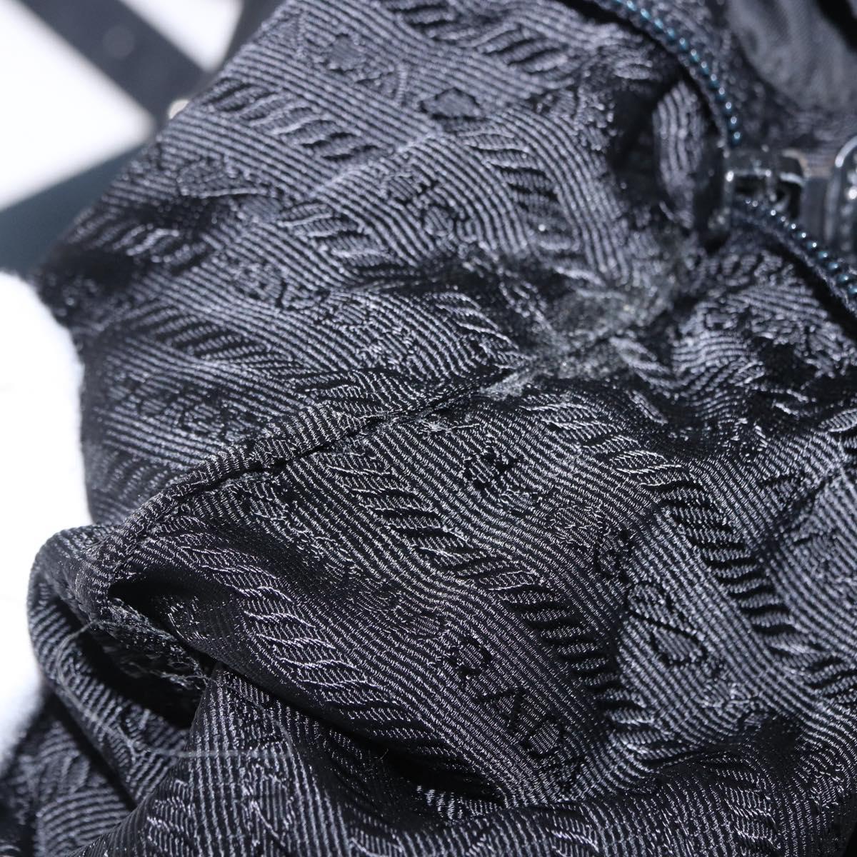 PRADA Backpack Nylon Black Silver Auth 194322